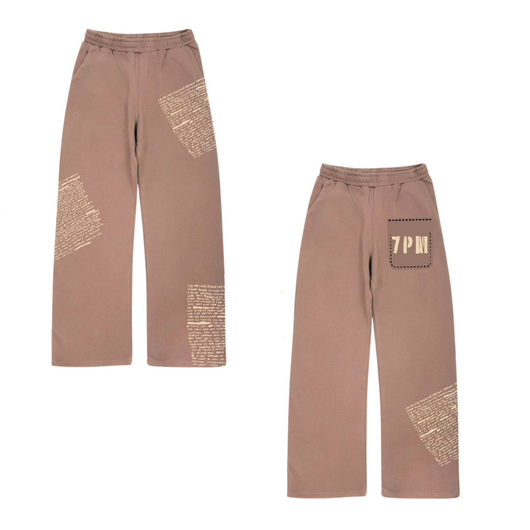 brown scripted baggy