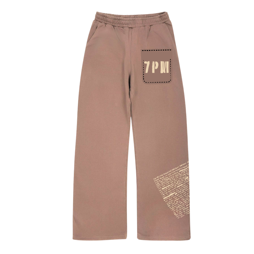 brown scripted baggy