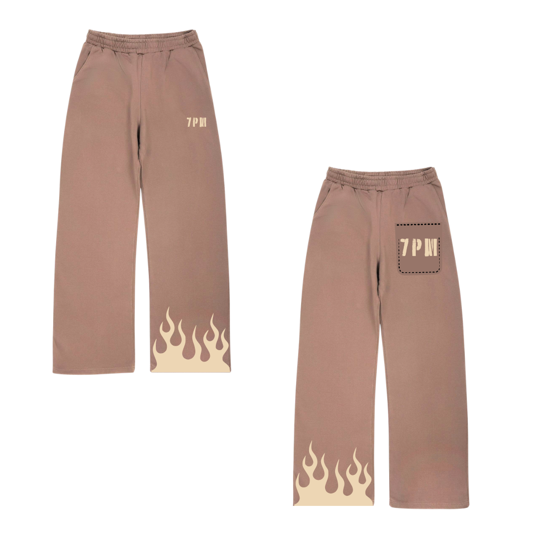 brown fire baggy jogger