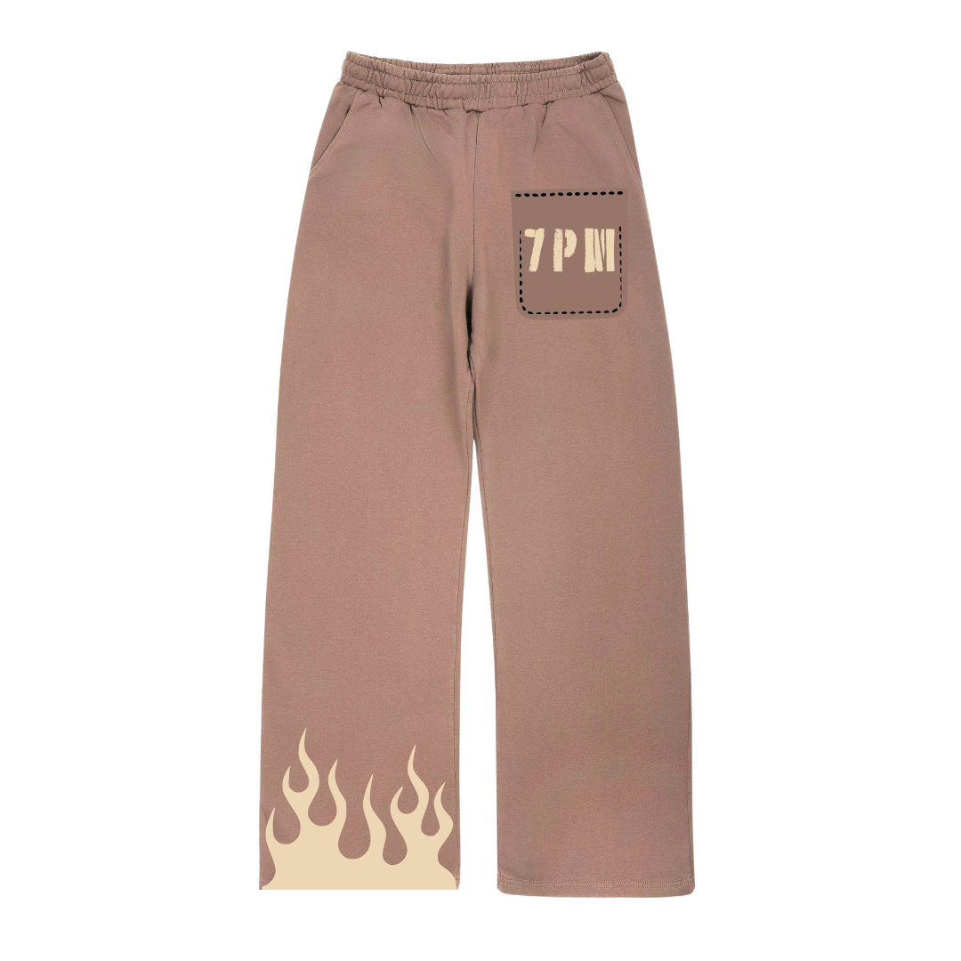 brown fire baggy jogger